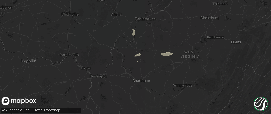 Hail map in Given, WV on July 5, 2026