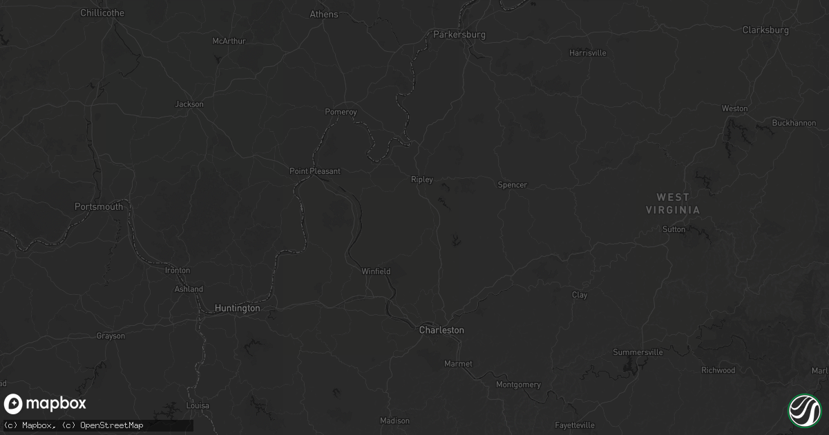 Hail map in Given, WV on July 5, 2026
