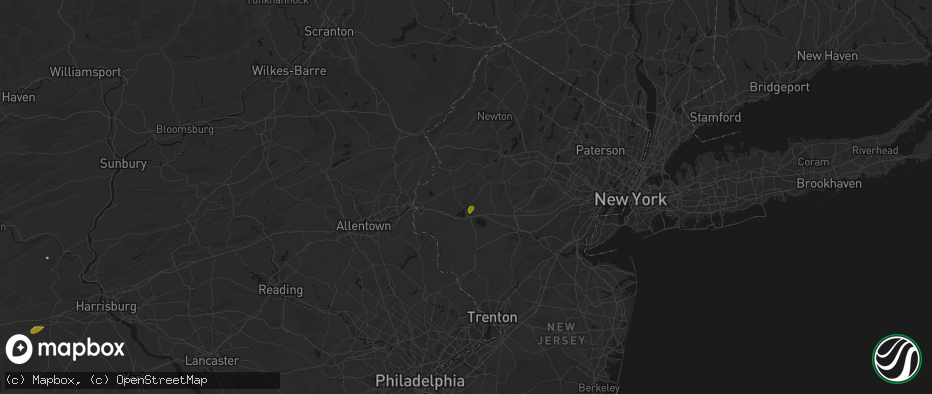 Hail map in Glen Gardner, NJ on July 5, 2026