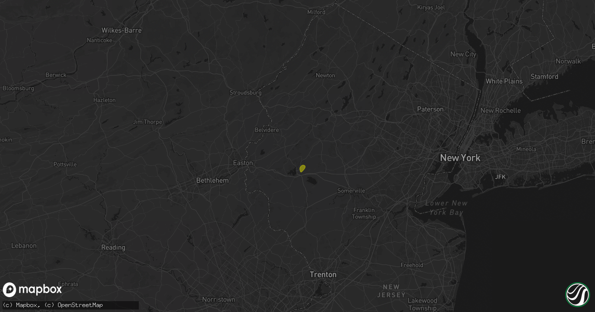Hail map in Glen Gardner, NJ on July 5, 2026