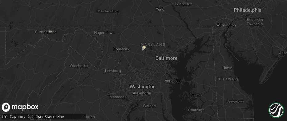 Hail map in Glenelg, MD on July 5, 2026