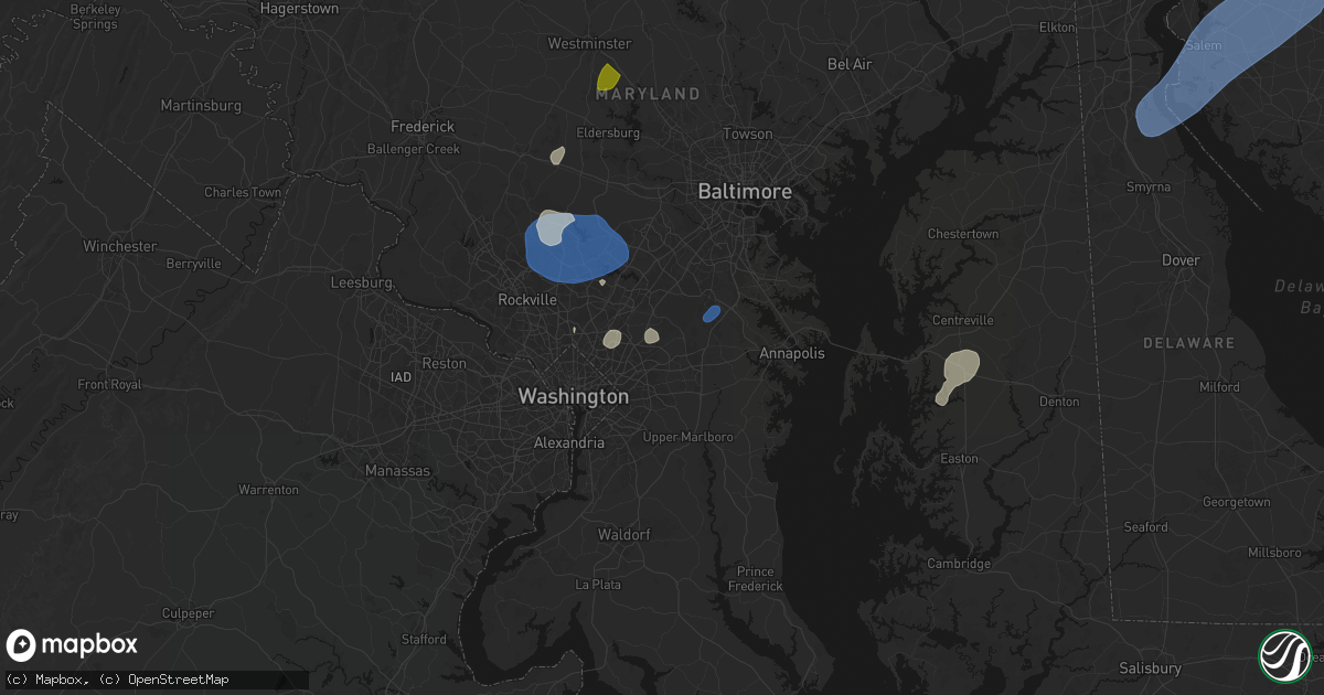 Hail map in Glenn Dale, MD on July 5, 2026