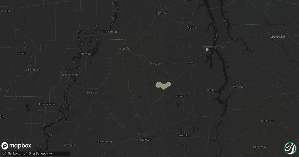 Hail map in Greenfield, TN on July 5, 2026