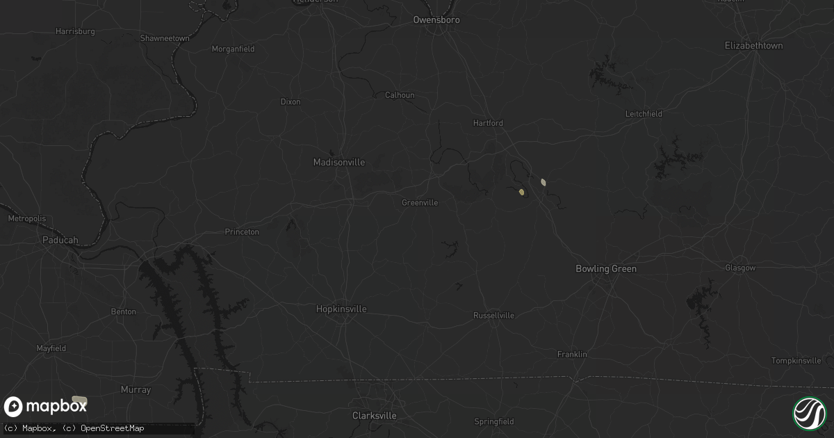 Hail map in Greenville, KY on July 5, 2026