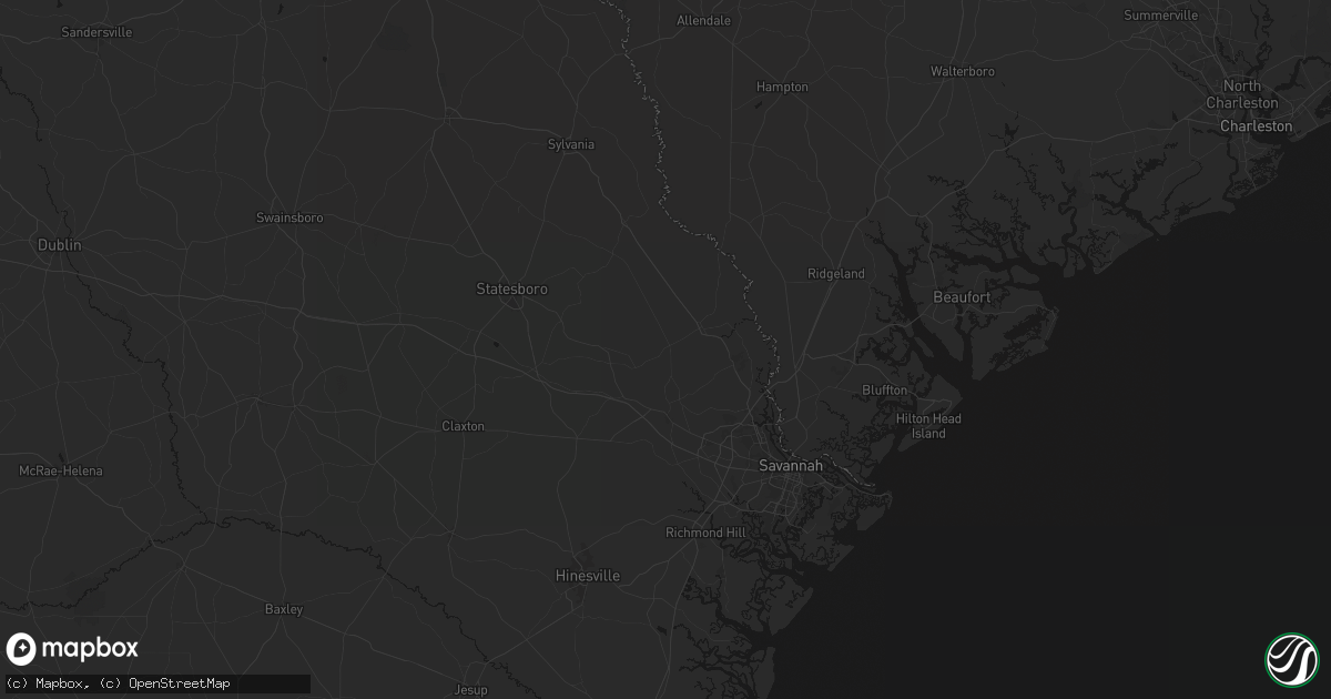 Hail map in Guyton, GA on July 5, 2026