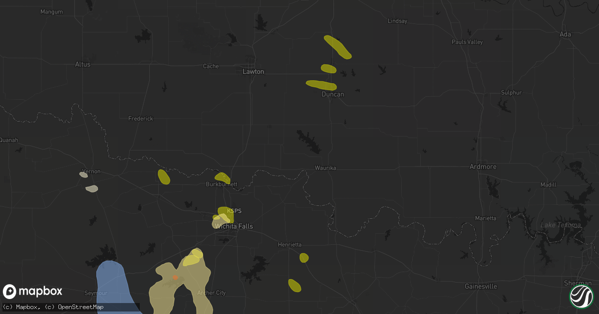 Hail map in Hastings, OK on July 5, 2026