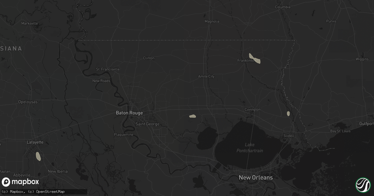 Hail map in Holden, LA on July 5, 2026