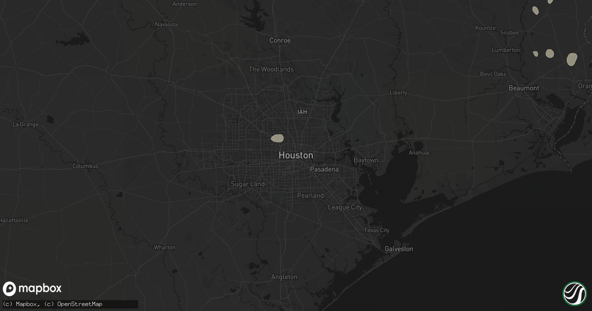 Hail map in Houston, TX on July 5, 2026