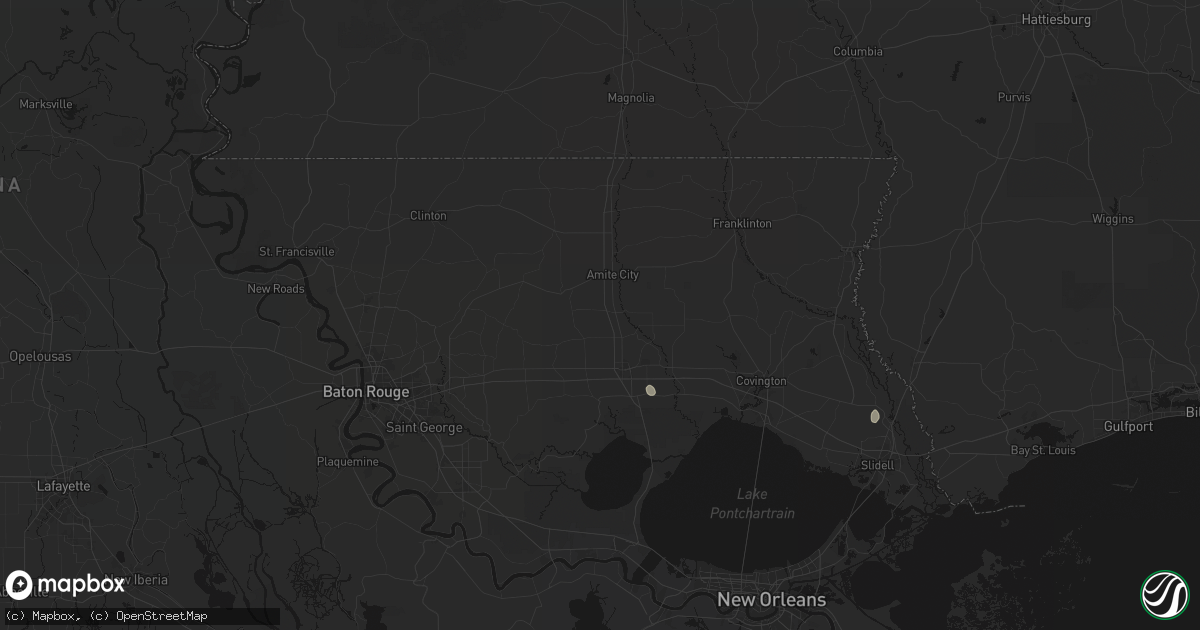 Hail map in Independence, LA on July 5, 2026