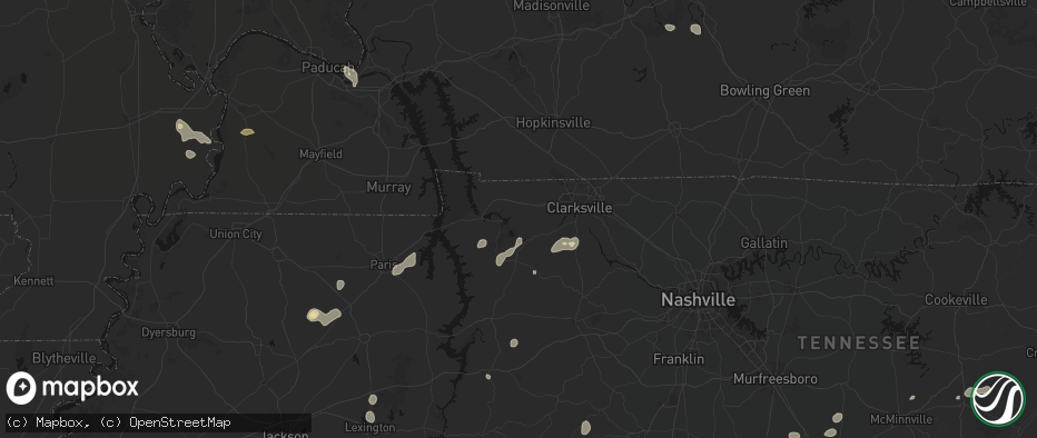 Hail map in Indian Mound, TN on July 5, 2026