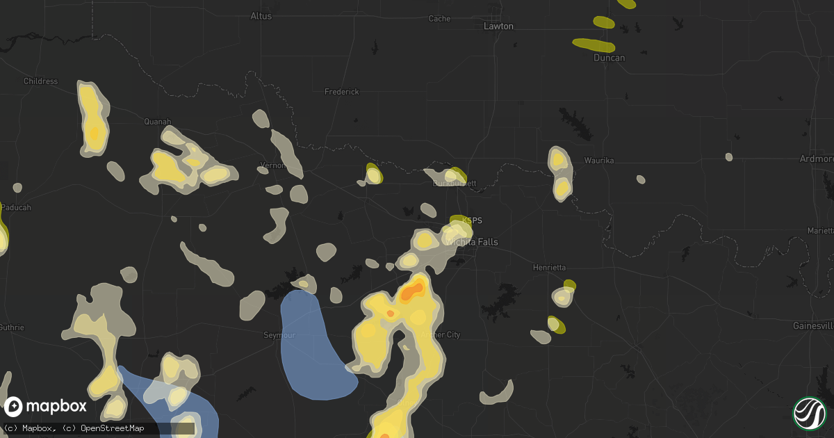 Hail map in Iowa Park, TX on July 5, 2026