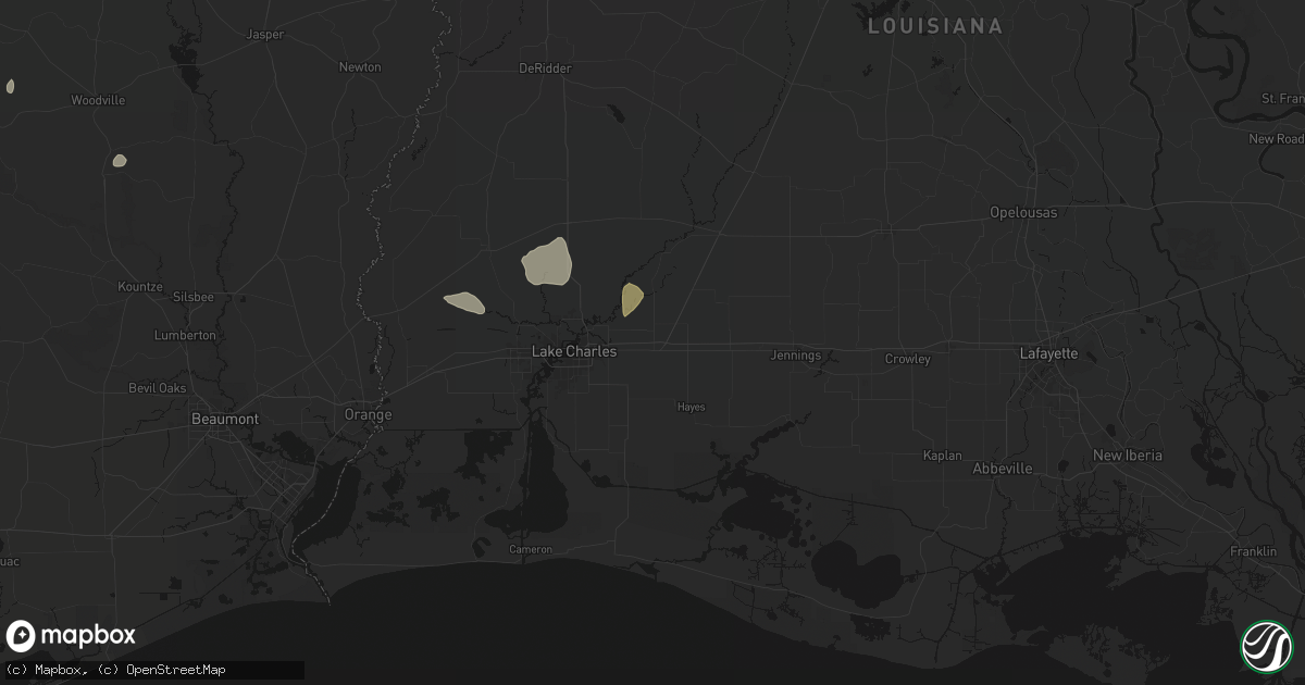 Hail map in Iowa, LA on July 5, 2026