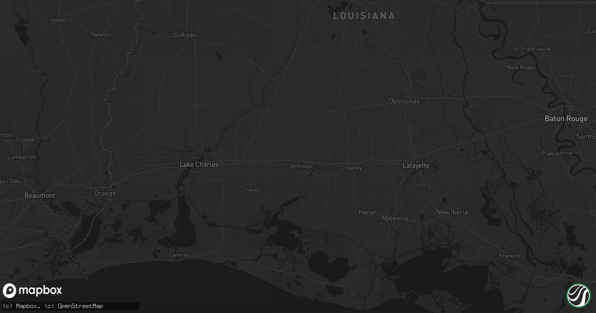 Hail map in Jennings, LA on July 5, 2026