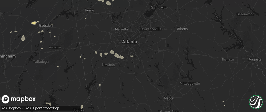 Hail map in Jonesboro, GA on July 5, 2026