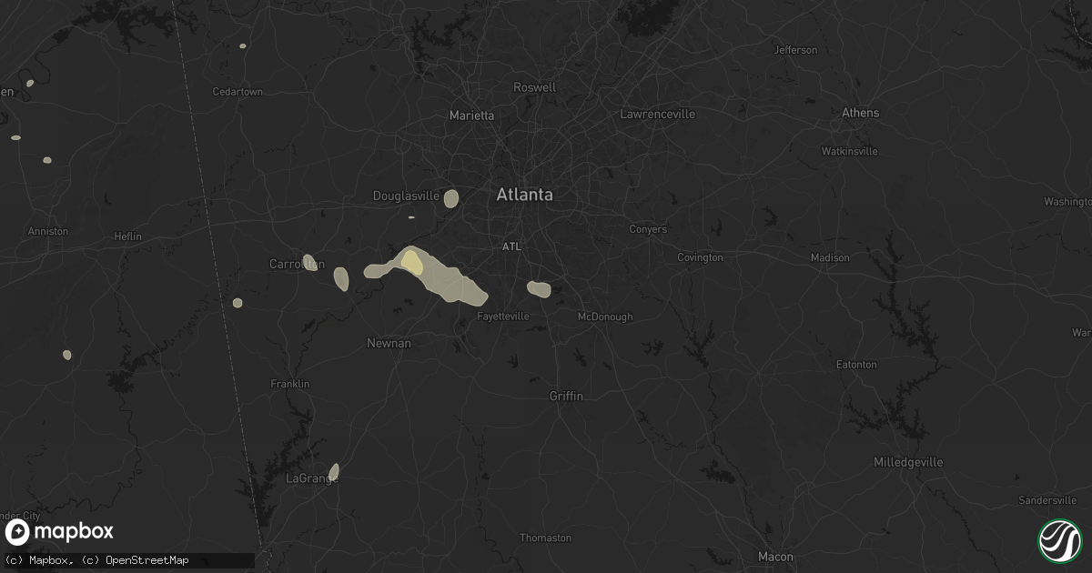 Hail map in Jonesboro, GA on July 5, 2026