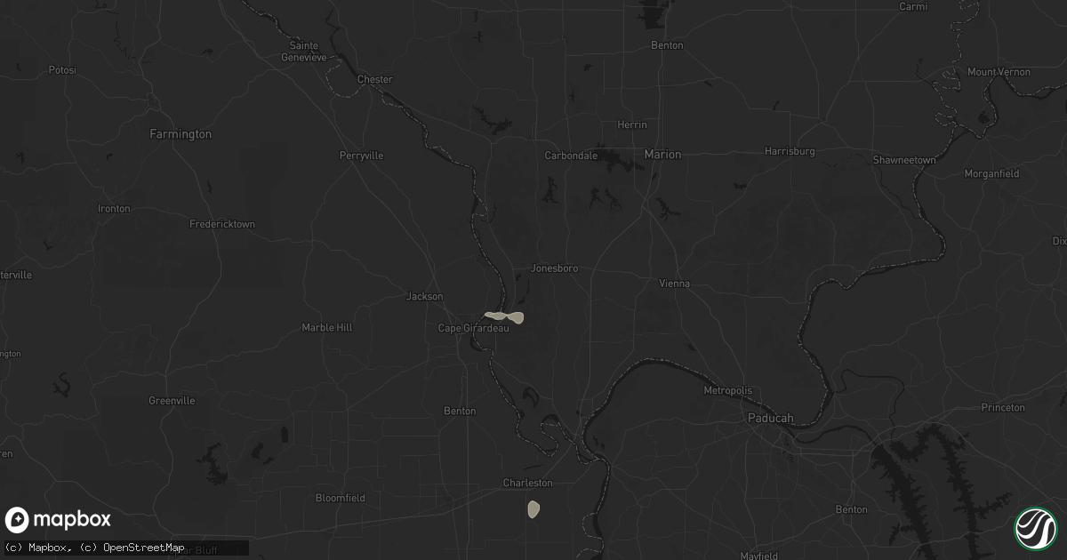 Hail map in Jonesboro, IL on July 5, 2026