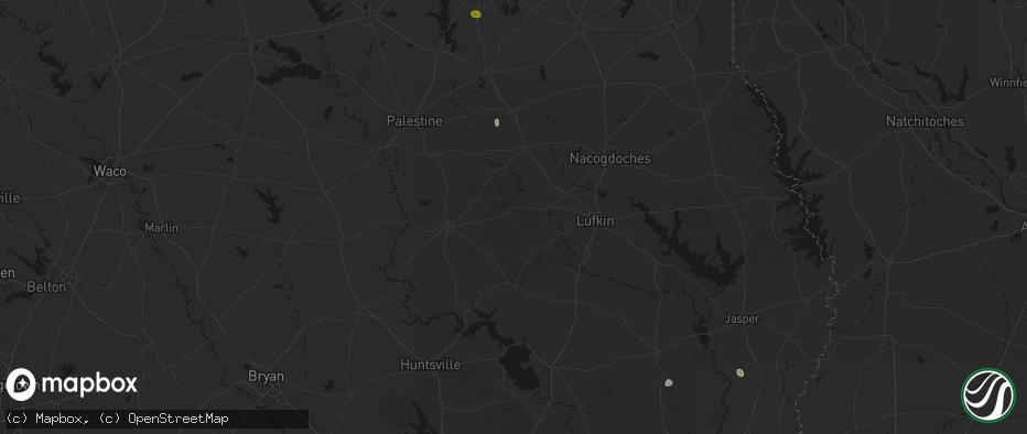 Hail map in Kennard, TX on July 5, 2026