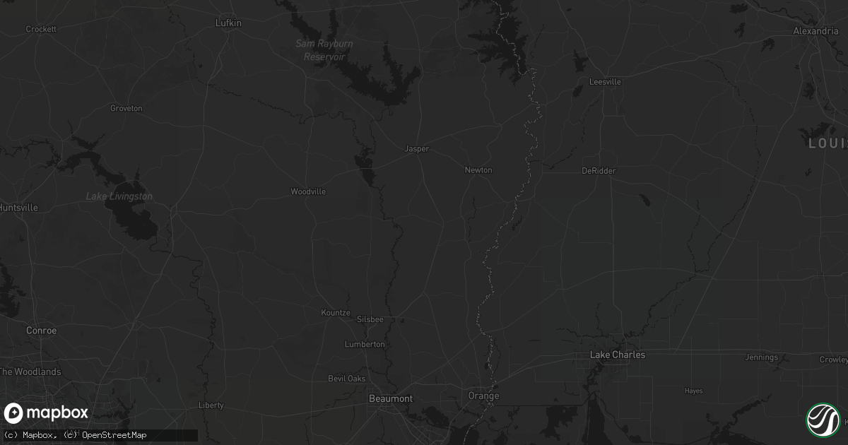 Hail map in Kirbyville, TX on July 5, 2026