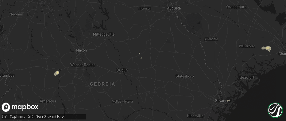 Hail map in Kite, GA on July 5, 2026