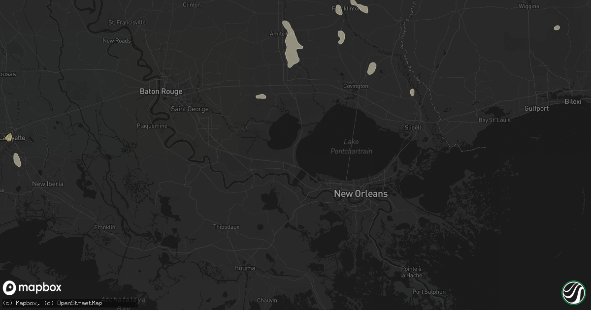 Hail map in La Place, LA on July 5, 2026