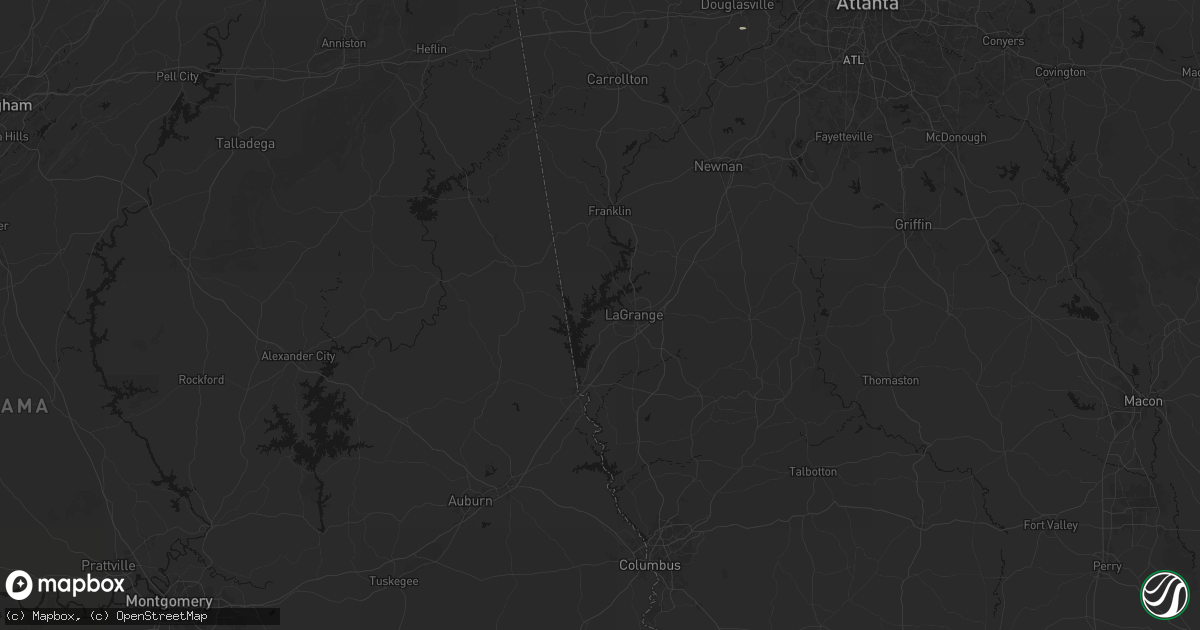 Hail map in Lagrange, GA on July 5, 2026