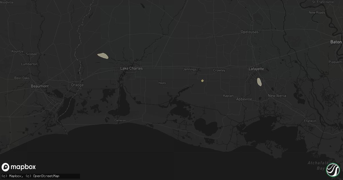 Hail map in Lake Arthur, LA on July 5, 2026