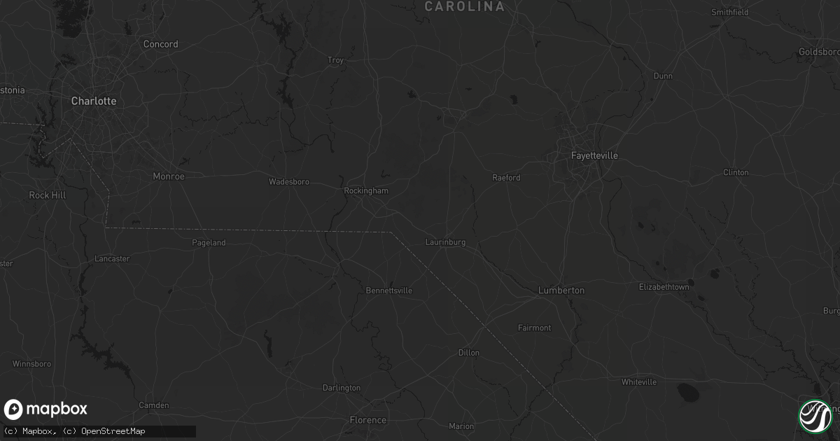 Hail map in Laurel Hill, NC on July 5, 2026