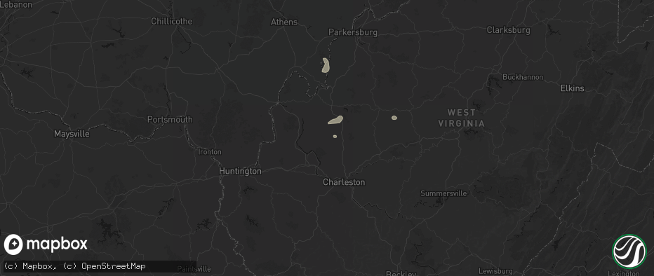 Hail map in Liberty, WV on July 5, 2026