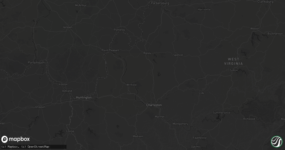 Hail map in Liberty, WV on July 5, 2026