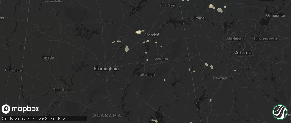 Hail map in Lincoln, AL on July 5, 2026