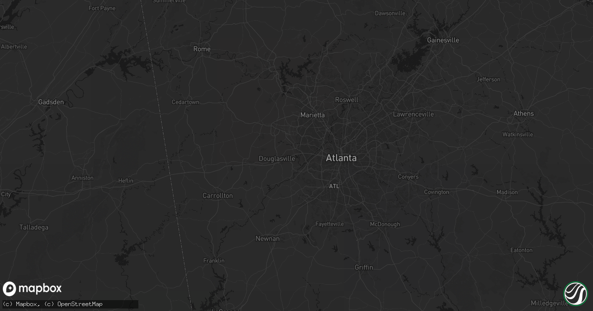 Hail map in Lithia Springs, GA on July 5, 2026