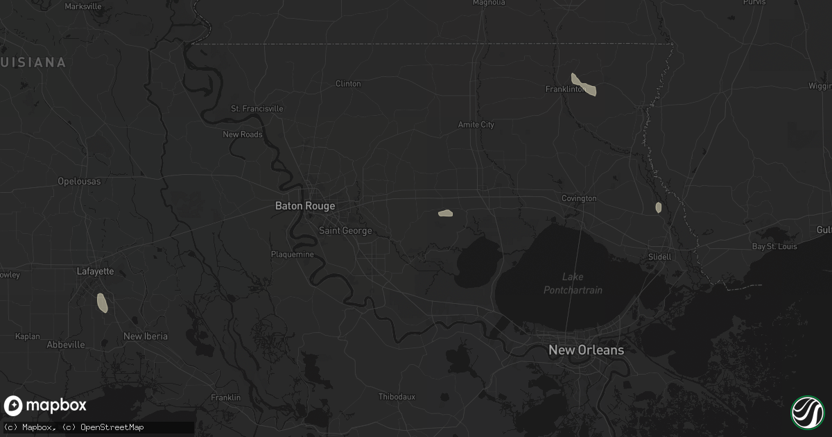 Hail map in Livingston, LA on July 5, 2026