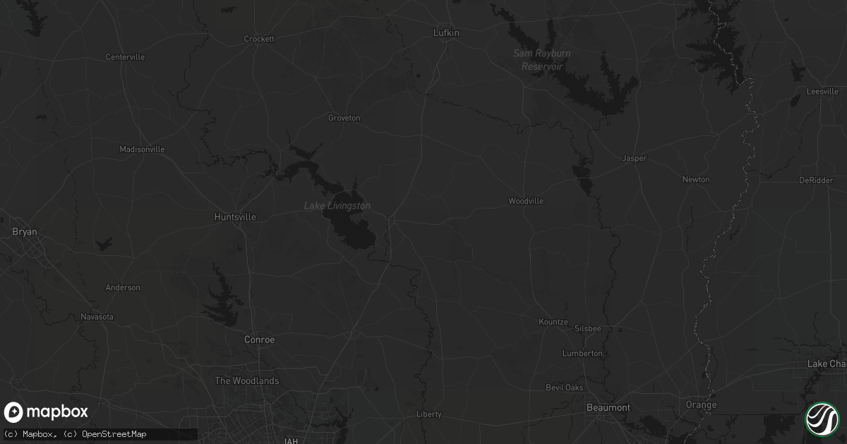 Hail map in Livingston, TX on July 5, 2026