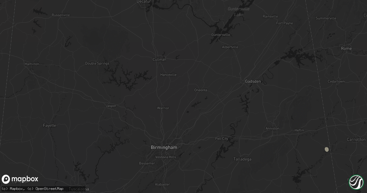 Hail map in Locust Fork, AL on July 5, 2026