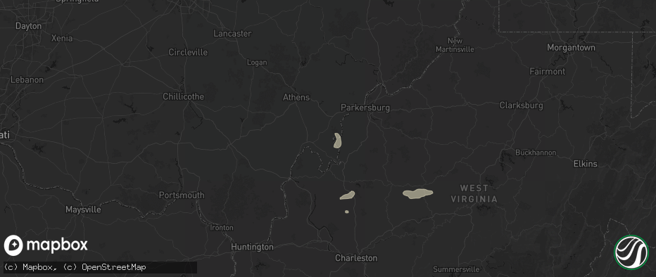 Hail map in Long Bottom, OH on July 5, 2026