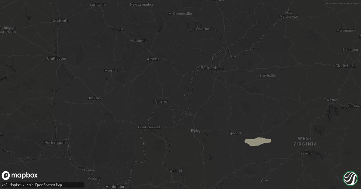 Hail map in Long Bottom, OH on July 5, 2026