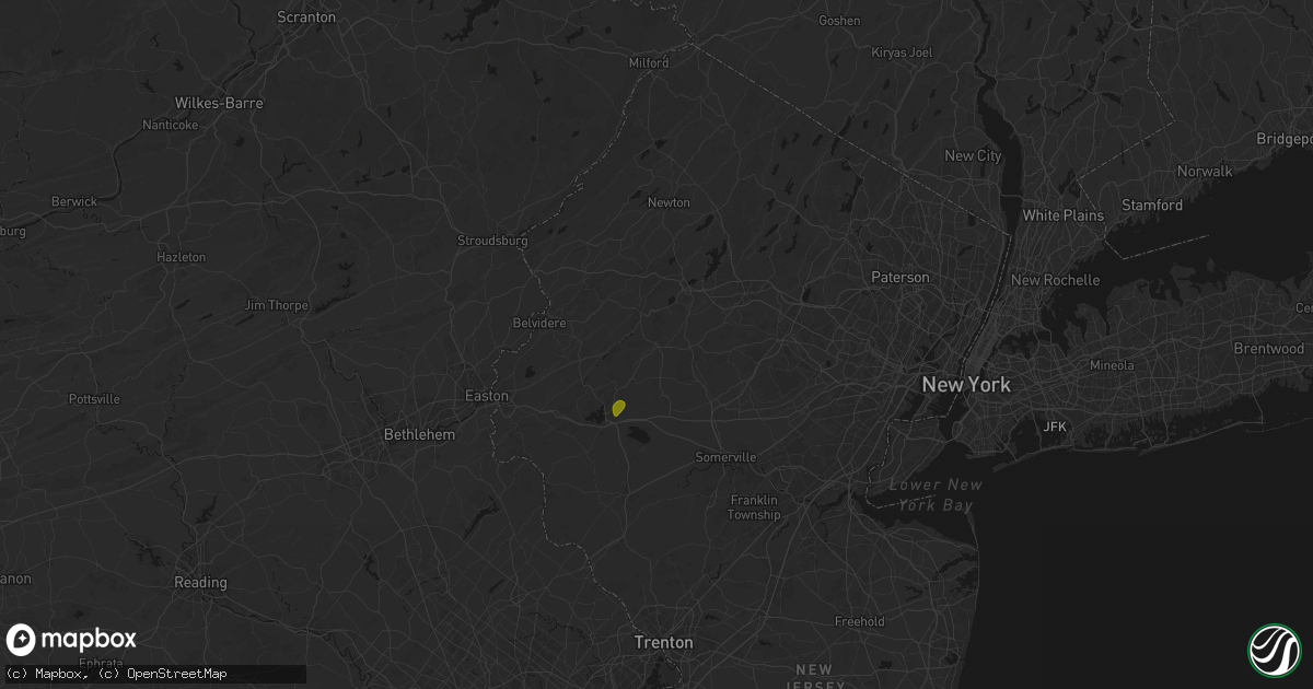 Hail map in Long Valley, NJ on July 5, 2026