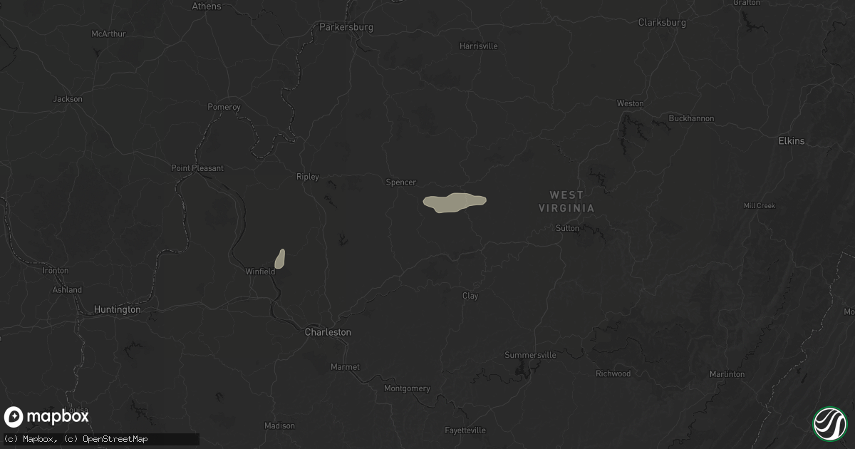 Hail map in Looneyville, WV on July 5, 2026
