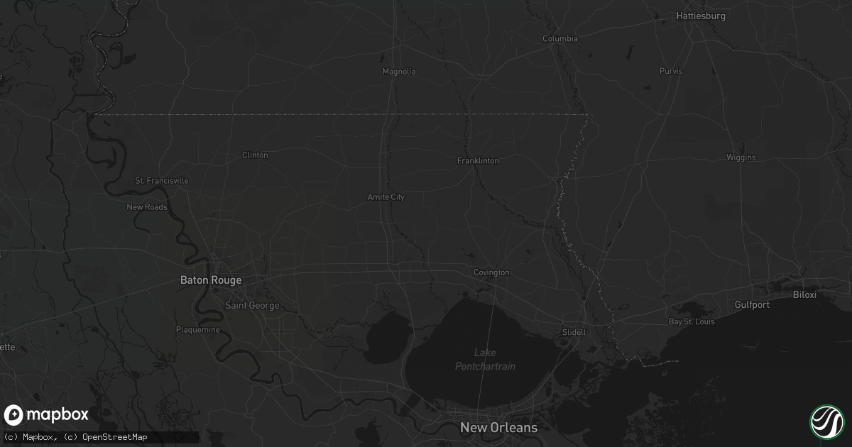 Hail map in Loranger, LA on July 5, 2026