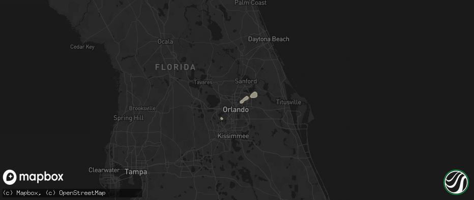 Hail map in Maitland, FL on July 5, 2026