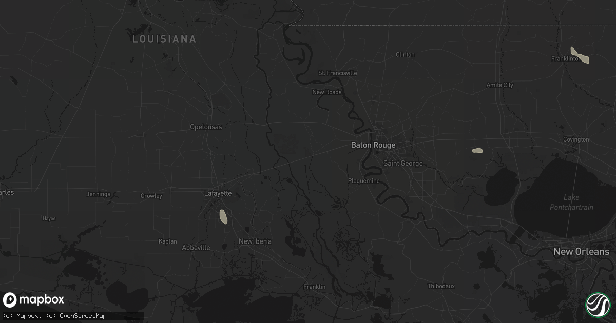Hail map in Maringouin, LA on July 5, 2026