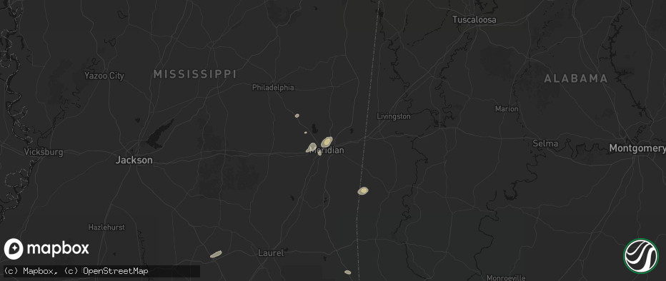Hail map in Marion, MS on July 5, 2026