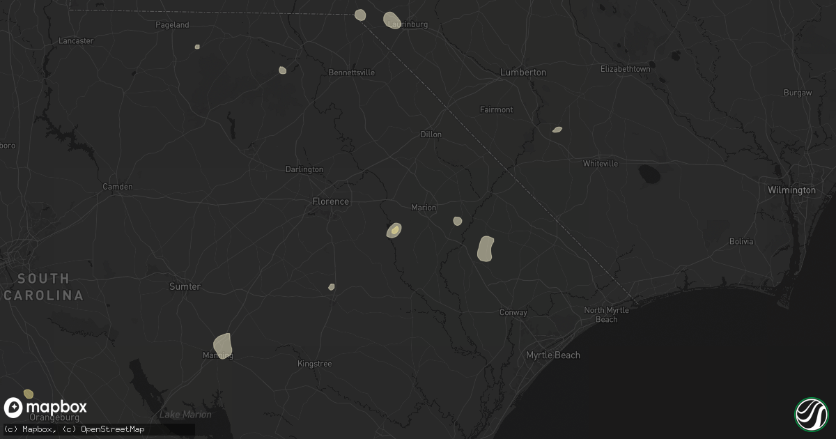Hail map in Marion, SC on July 5, 2026