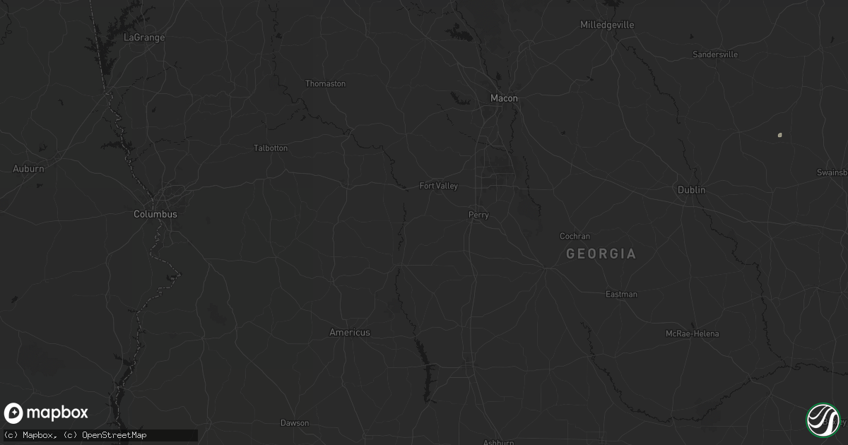 Hail map in Marshallville, GA on July 5, 2026