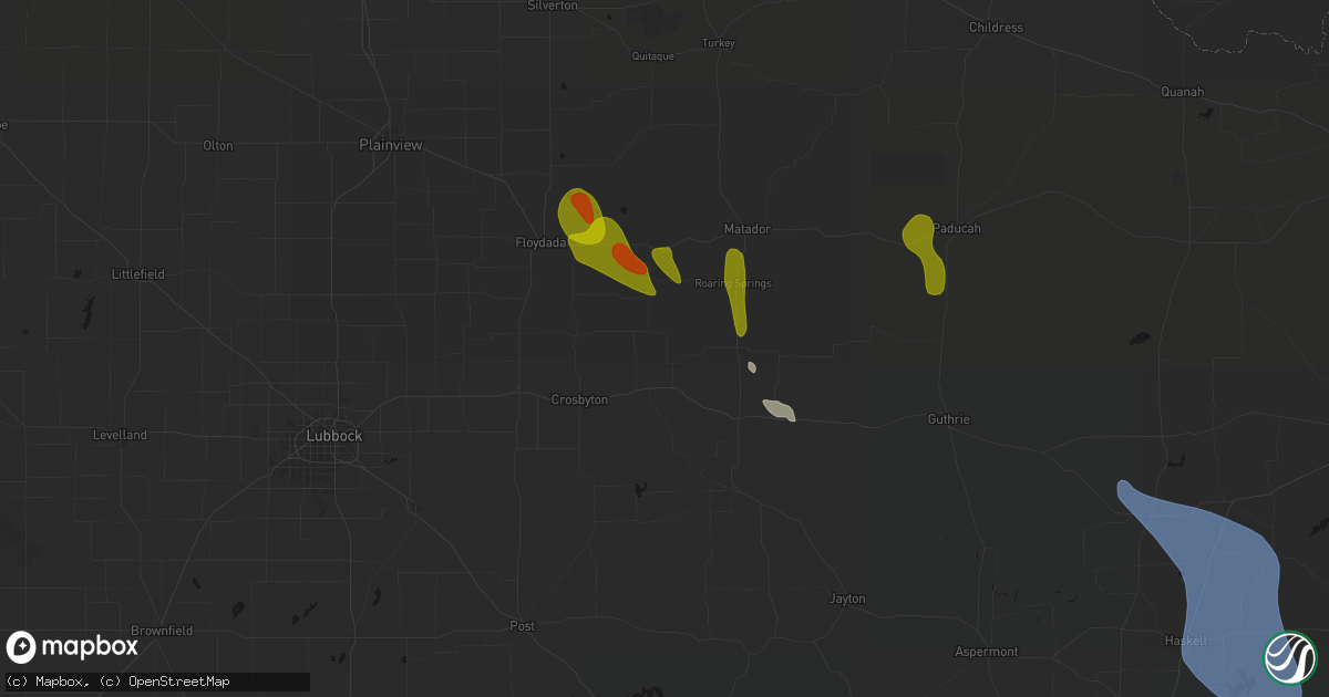 Hail map in Mcadoo, TX on July 5, 2026
