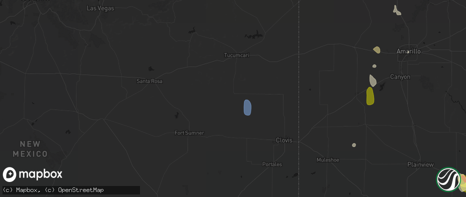 Hail map in Mcalister, NM on July 5, 2026
