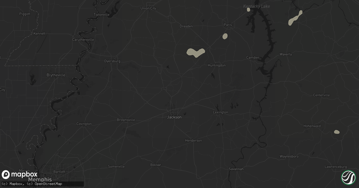 Hail map in Medina, TN on July 5, 2026