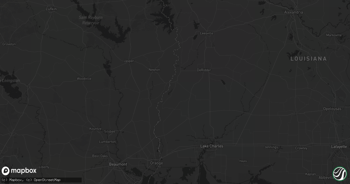 Hail map in Merryville, LA on July 5, 2026
