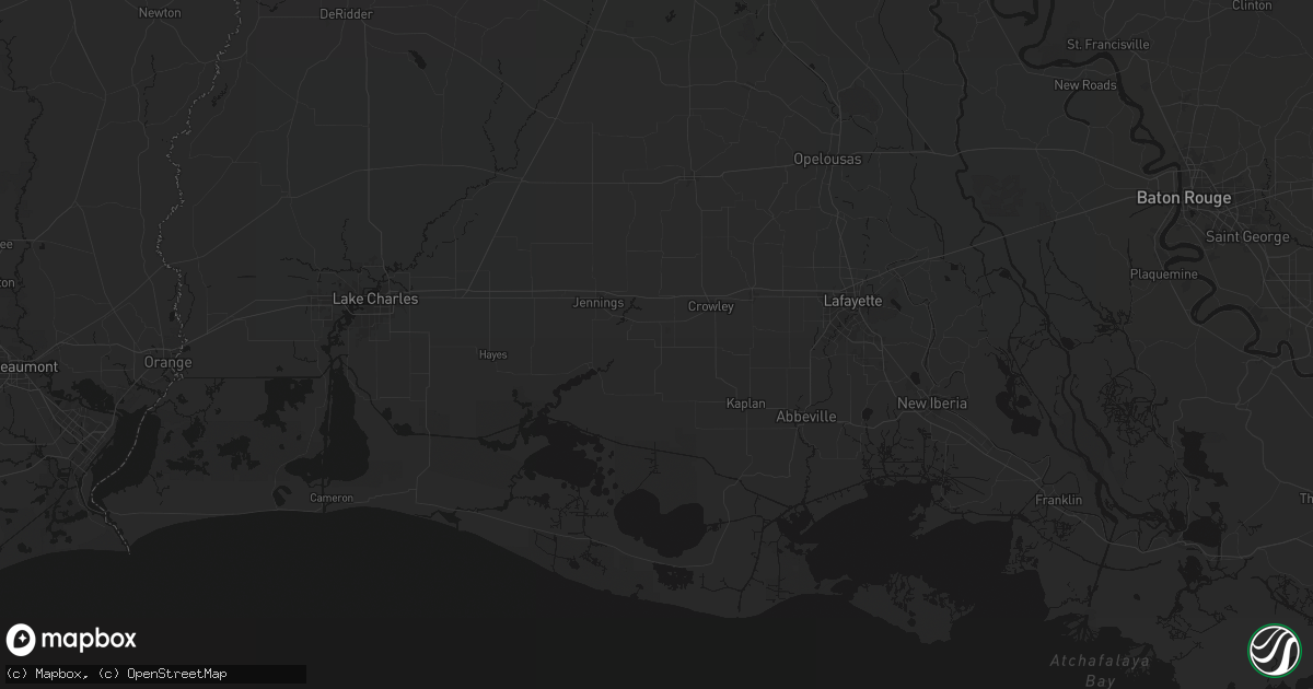 Hail map in Morse, LA on July 5, 2026