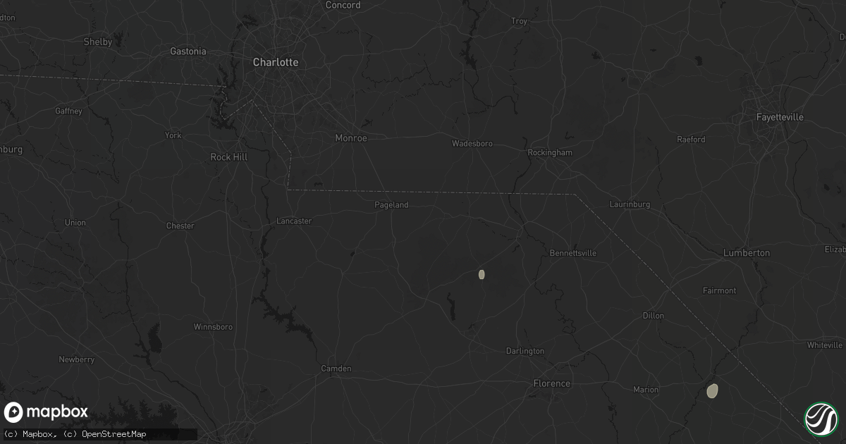 Hail map in Mount Croghan, SC on July 5, 2026